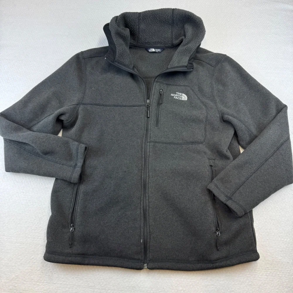 The North Face Jacket Mens XL Grey Gordon Lyons Full Zip Hoodie Sweater Fleece